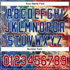 Custom Stitched Royal Red-White 3D American Flag Retro Distressed Eagle Grunge Sports Pullover Sweatshirt Hoodie