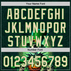 Custom Black City Cream-Grass Green 3D Halloween Spooky Pumpkin Authentic Baseball Jersey