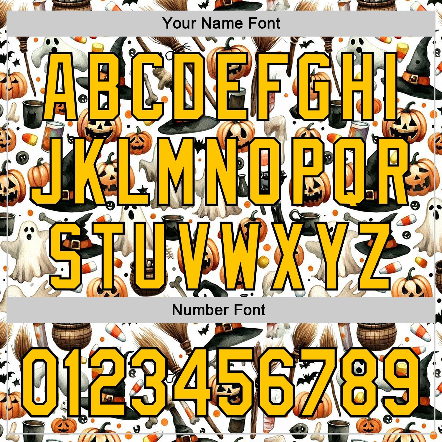 Custom White Yellow-Black 3D Halloween Spooky Pumpkin Authentic Baseball Jersey