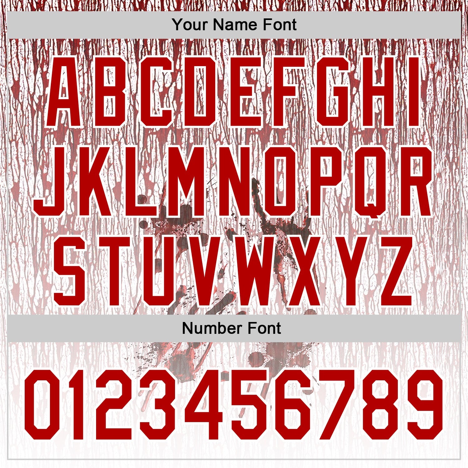 Custom White Red-Black 3D Halloween Creepy Blood Horror Authentic Baseball Jersey