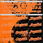 Custom Orange Black-City Cream 3D Halloween Spooky Pumpkin Graffiti Authentic Baseball Jersey
