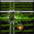 Custom Black Neon Green 3D Halloween Spooky Pumpkin Scratch Authentic Baseball Jersey