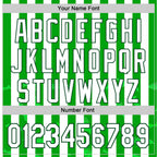 Custom White Green 3D Halloween Spooky Bat Stripe Authentic Baseball Jersey