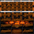 Custom Black Bay Orange 3D Halloween Spooky Pumpkin Stripe Authentic Baseball Jersey
