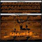 Custom Black Bay Orange 3D Halloween Spooky Pumpkin Authentic Baseball Jersey