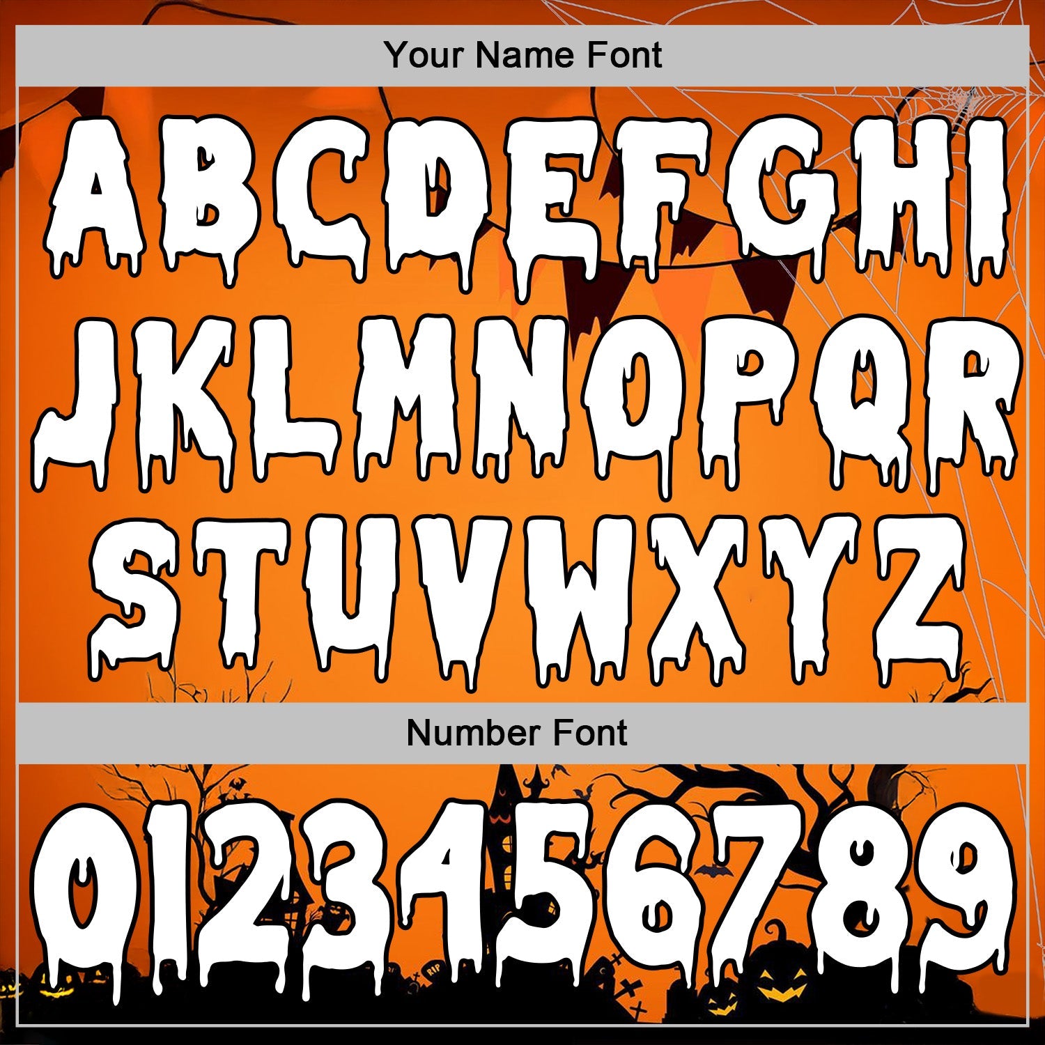 Custom Orange White-Black 3D Halloween Spider Net Spooky Sports Pullover Sweatshirt Hoodie