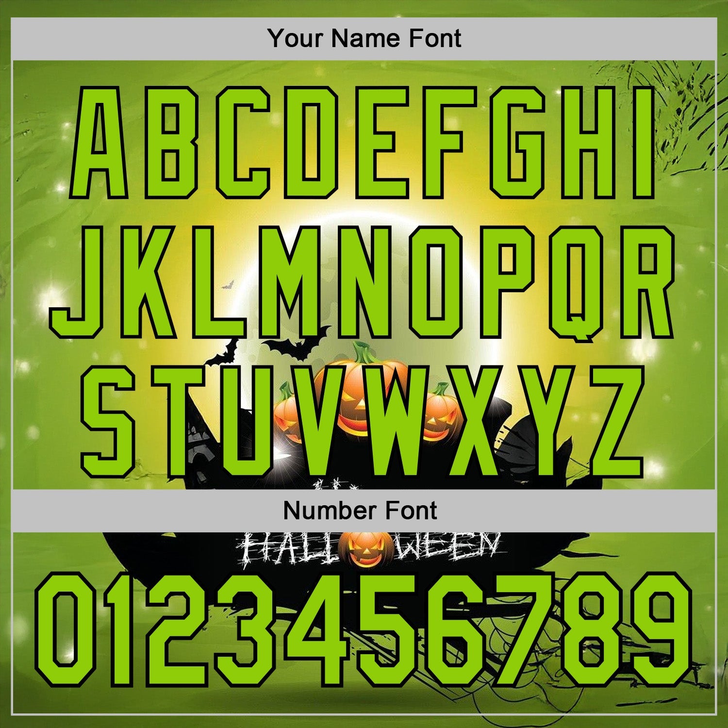 Custom Green Neon Green-Black 3D Halloween Pumpkin Spooky Sports Pullover Sweatshirt Hoodie