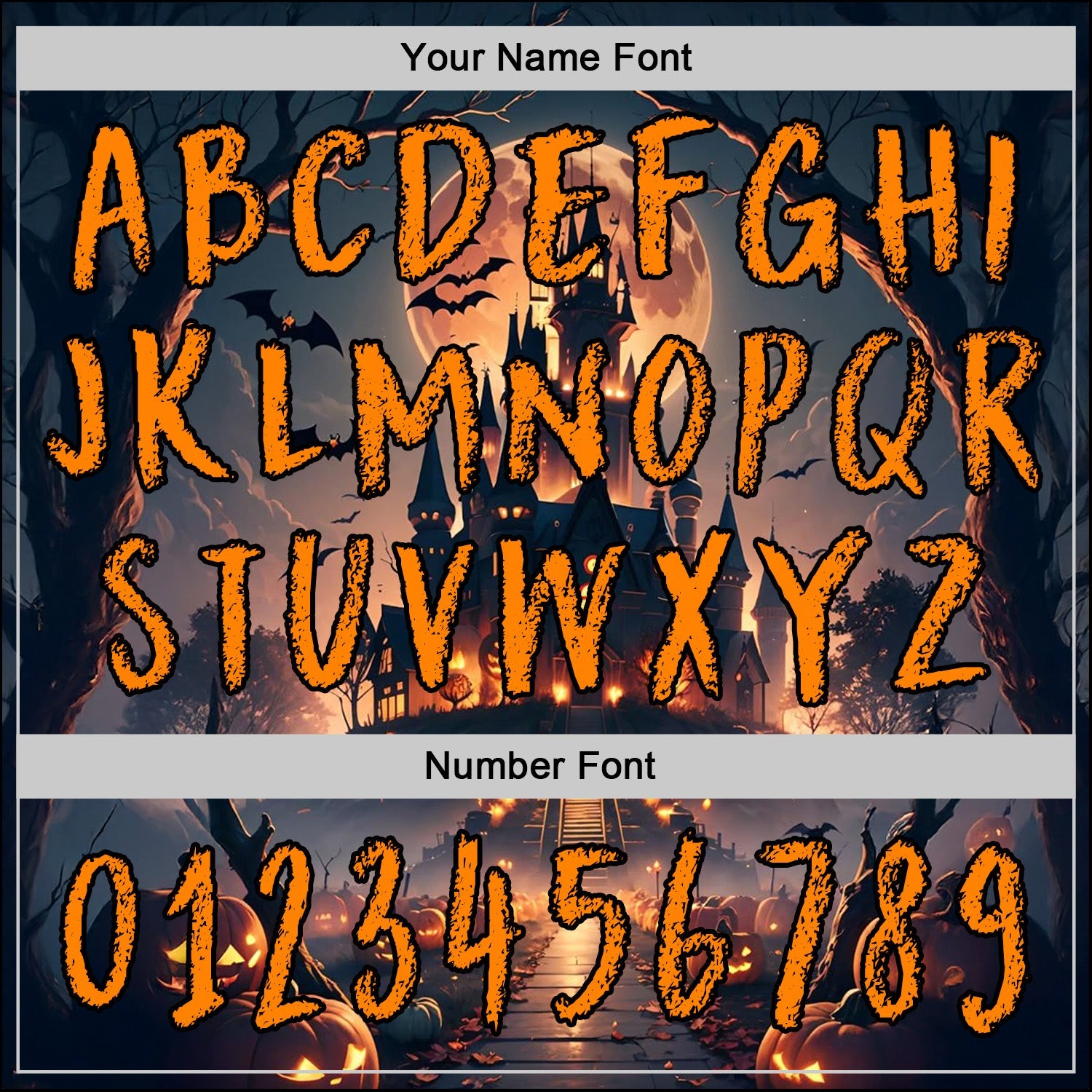 Custom Blue Bay Orange-Black 3D Halloween Pumpkin Spooky Sports Pullover Sweatshirt Hoodie