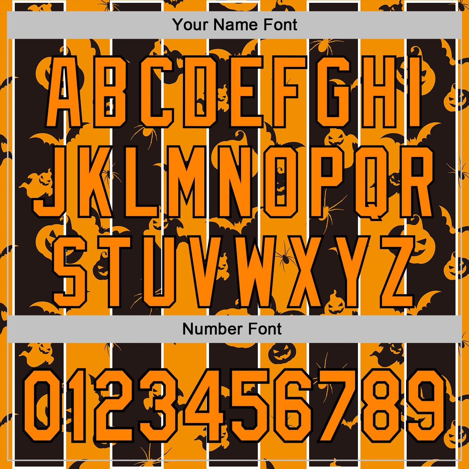 Custom Bay Orange Black 3D Halloween Pumpkin Spooky Stripe Sports Pullover Sweatshirt Hoodie