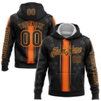 Custom Black Orange-Bay Orange 3D Halloween Pumpkin Spooky Sportswear Pullover Sweatshirt Hoodie