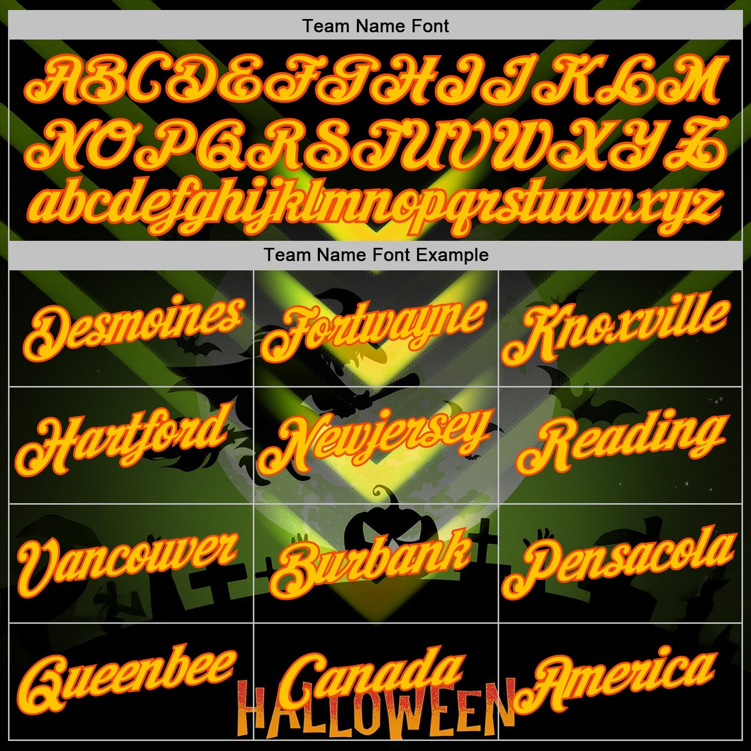 Custom Green Yellow-Orange 3D Halloween Spooky Sportswear Pullover Sweatshirt Hoodie