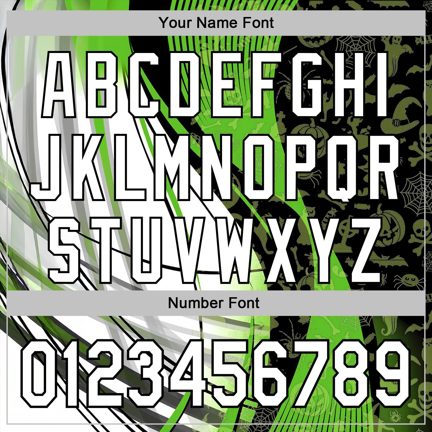 Custom Green White-Black 3D Halloween Spooky Sportswear Pullover Sweatshirt Hoodie