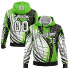 Custom Green White-Black 3D Halloween Spooky Sportswear Pullover Sweatshirt Hoodie