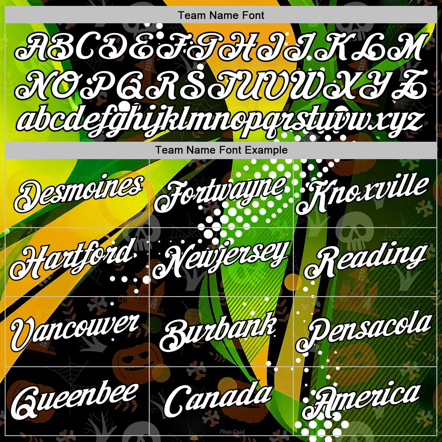 Custom Black White Green-Yellow 3D Halloween Spooky Sportswear Pullover Sweatshirt Hoodie