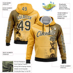 Custom Yellow Olive-White 3D Halloween Spooky Sportswear Pullover Sweatshirt Hoodie