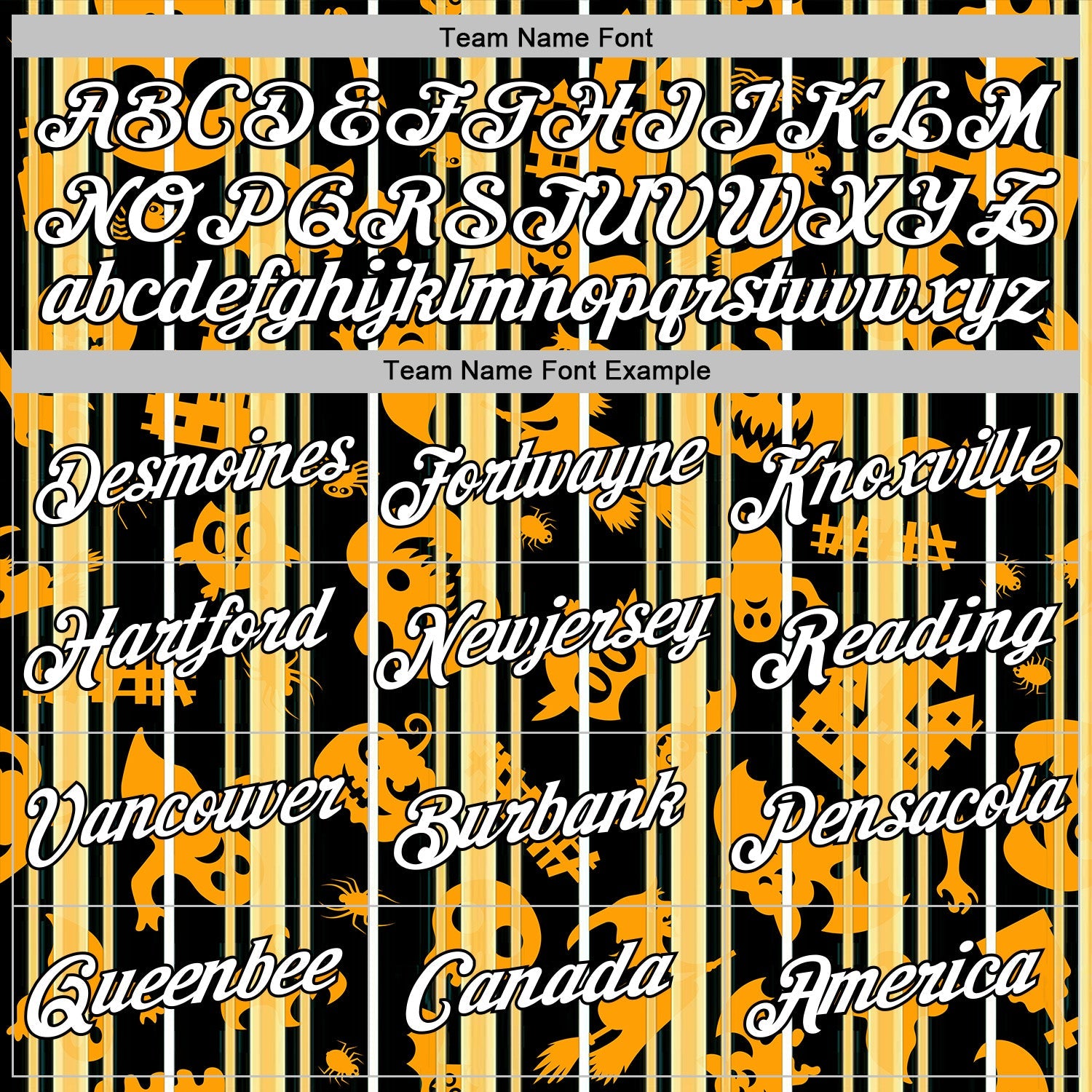 Custom Yellow White-Black 3D Halloween Pumpkin Spooky Stripe Sports Pullover Sweatshirt Hoodie