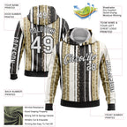 Custom White Black-Cream 3D Halloween Pumpkin Spooky Stripe Sports Pullover Sweatshirt Hoodie