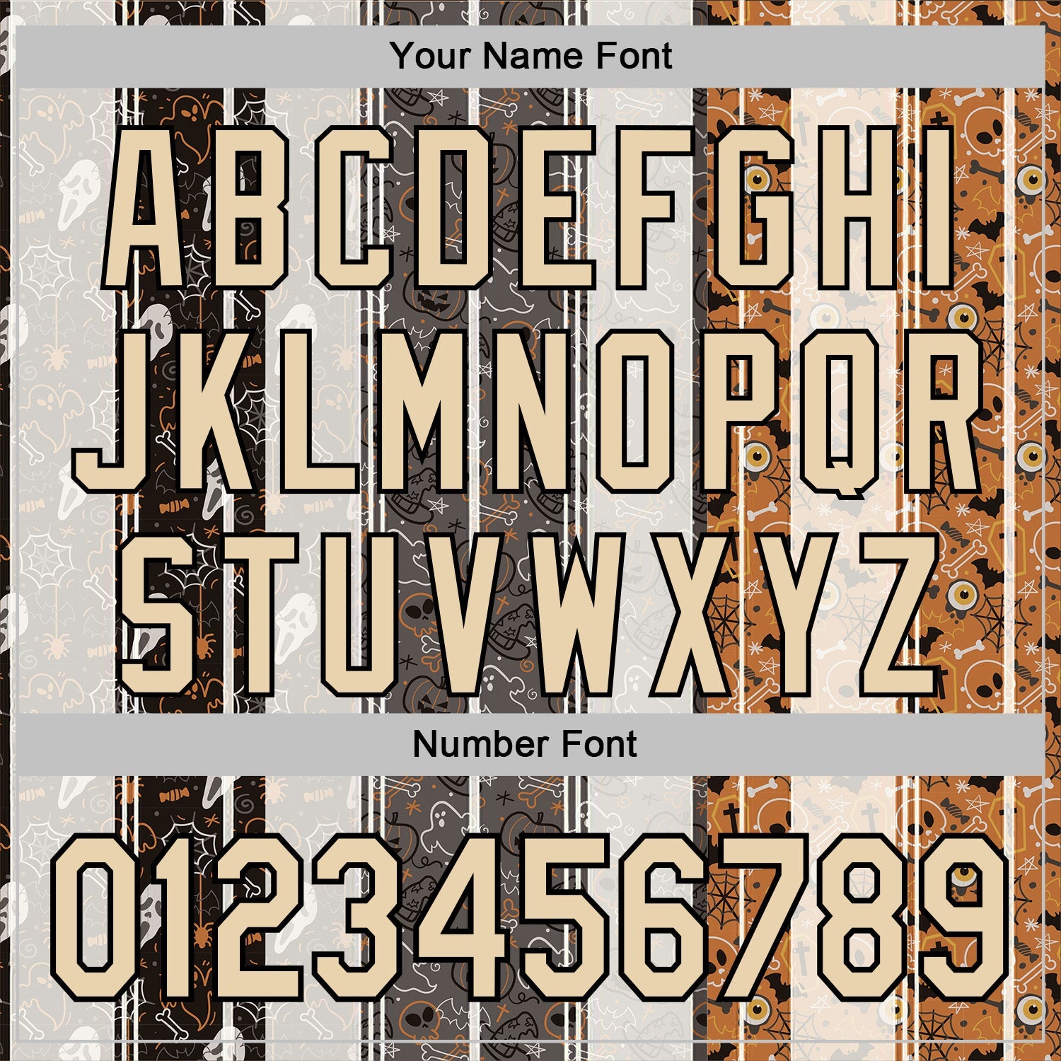 Custom White City Cream Black-Orange 3D Halloween Pumpkin Spooky Stripe Sports Pullover Sweatshirt Hoodie