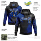 Custom Stitched Black Royal-White 3D Pattern Design Abstract Brush Stroke Sports Pullover Sweatshirt Hoodie