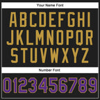 Custom Stitched Black Purple-Old Gold 3D Pattern Design Abstract Brush Stroke Sports Pullover Sweatshirt Hoodie