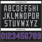 Custom Stitched Black Purple-Gray 3D Pattern Design Abstract Brush Stroke Sports Pullover Sweatshirt Hoodie