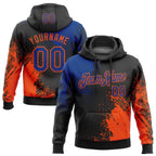 Custom Stitched Black Royal-Orange 3D Pattern Design Abstract Brush Stroke Sports Pullover Sweatshirt Hoodie