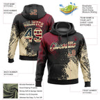 Custom Stitched Black Vintage USA Flag Crimson-Cream 3D Pattern Design Abstract Brush Stroke Sports Pullover Sweatshirt Hoodie
