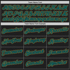 Custom Stitched Black Teal-Old Gold 3D Pattern Design Abstract Brush Stroke Sports Pullover Sweatshirt Hoodie