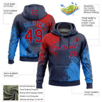 Custom Stitched Navy Red-Powder Blue 3D Pattern Design Abstract Brush Stroke Sports Pullover Sweatshirt Hoodie