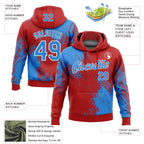 Custom Stitched Red Powder Blue-White 3D Pattern Design Abstract Brush Stroke Sports Pullover Sweatshirt Hoodie