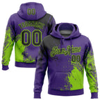 Custom Stitched Purple Black-Neon Green 3D Pattern Design Abstract Brush Stroke Sports Pullover Sweatshirt Hoodie