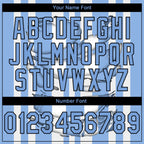Custom Stitched Light Blue White-Black 3D Pattern Design Stripe Sports Pullover Sweatshirt Hoodie