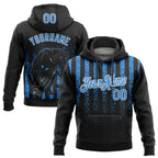 Custom Stitched Black Powder Blue-White 3D Pattern Design Animal Leopard Grunge Art Sports Pullover Sweatshirt Hoodie