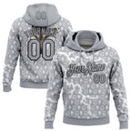 Custom Stitched Gray White-Black 3D Pattern Design Lightning Sports Pullover Sweatshirt Hoodie