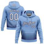 Custom Stitched Light Blue White Navy-Black 3D Pattern Design Modern Polka Dot Sports Pullover Sweatshirt Hoodie