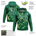 Custom Stitched Green Kelly Green-White 3D Pattern Design Geometric Shape Sports Pullover Sweatshirt Hoodie