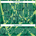 Custom Stitched Green Kelly Green-White 3D Pattern Design Geometric Shape Sports Pullover Sweatshirt Hoodie