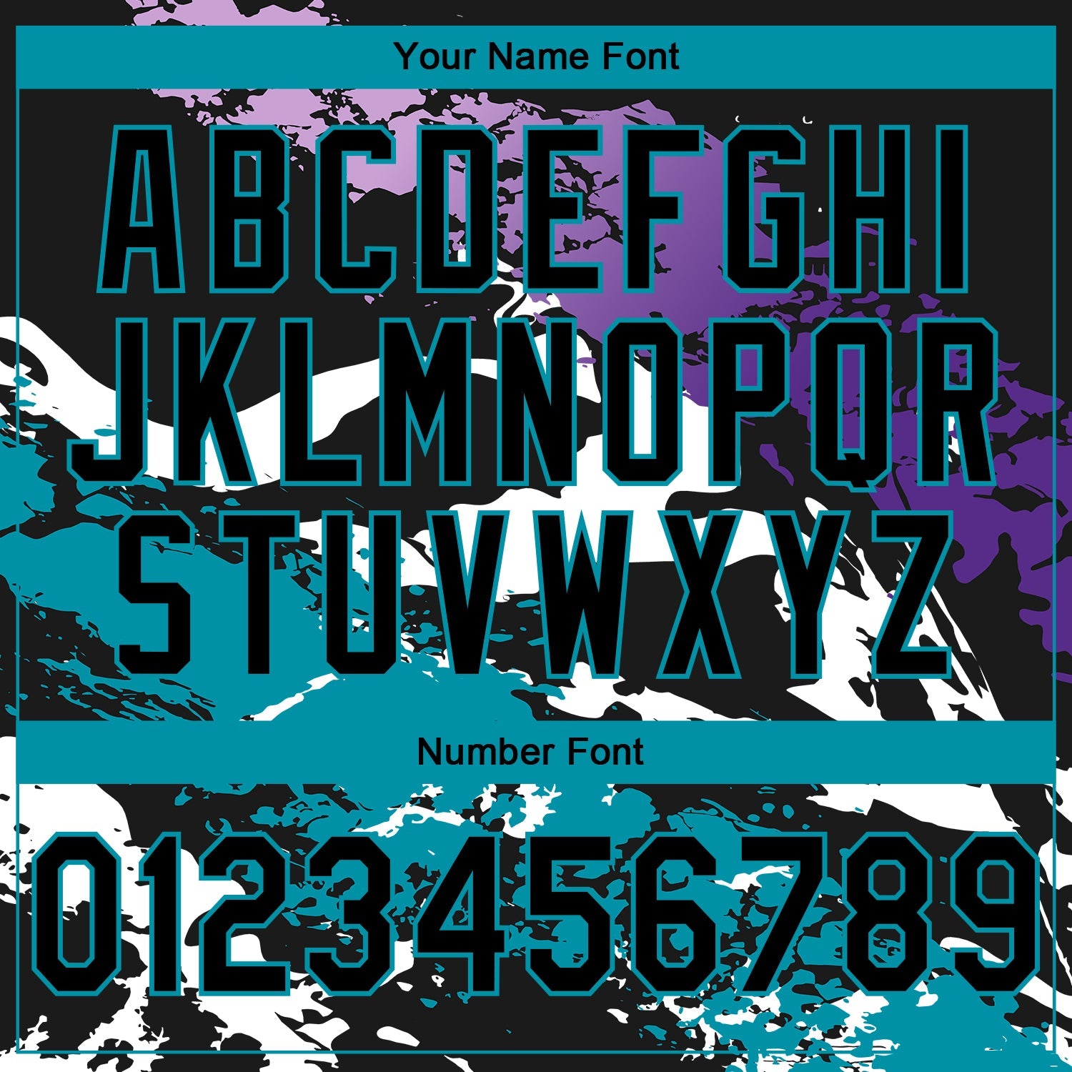 Custom Stitched Black Purple Teal-White 3D Pattern Design Splash Sports Pullover Sweatshirt Hoodie