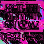 Custom Stitched Black Deep Pink 3D Pattern Design Abstract Trendy Holographic Vaporwave Style Sports Pullover Sweatshirt Hoodie