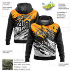 Custom Stitched Black Yellow-Gray 3D Pattern Design Splash Sports Pullover Sweatshirt Hoodie