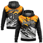 Custom Stitched Black Yellow-Gray 3D Pattern Design Splash Sports Pullover Sweatshirt Hoodie
