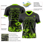 Custom Black Neon Green 3D Pattern Splash Authentic Football Jersey