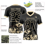 Custom Black Cream 3D Pattern Splash Authentic Football Jersey