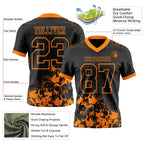 Custom Black Bay Orange 3D Pattern Splash Authentic Football Jersey