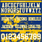 Custom Royal White-Yellow 3D Pattern Splash Authentic Football Jersey
