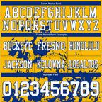 Custom Gold White-Royal 3D Pattern Splash Authentic Football Jersey