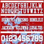 Custom Red White-Light Blue 3D Pattern Splash Authentic Football Jersey