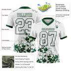 Custom White Green 3D Pattern Splash Authentic Football Jersey