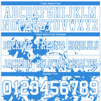 Custom White Powder Blue 3D Pattern Splash Authentic Football Jersey