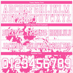 Custom White Pink 3D Pattern Splash Authentic Football Jersey